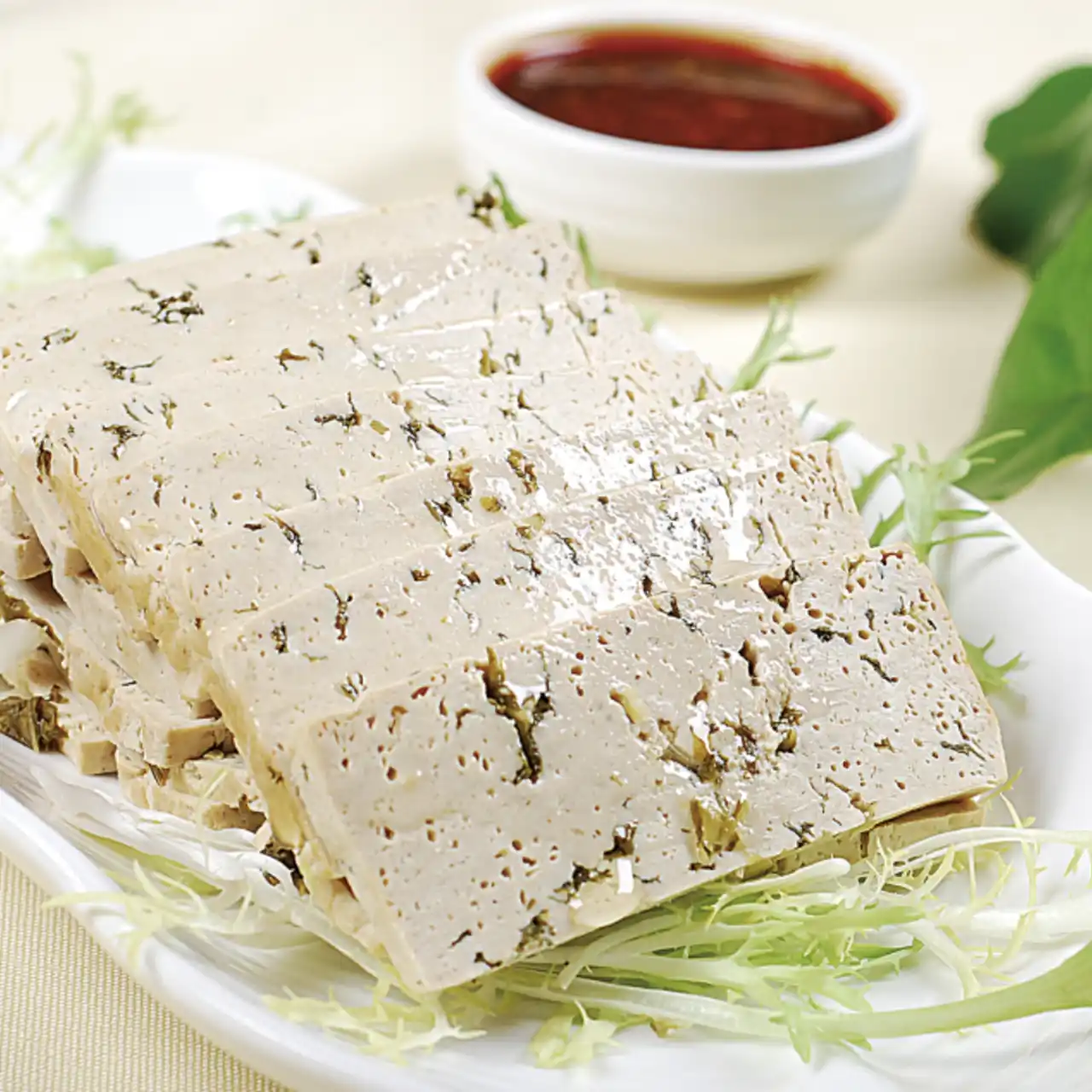 菜豆腐现做成品豆腐加热即食送辣椒